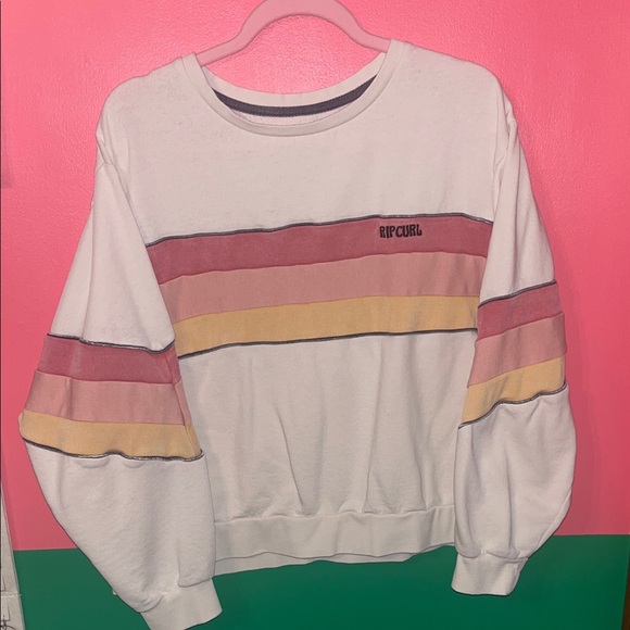 Rip Curl Tops - Rip Curl Multicolor Striped Crewneck